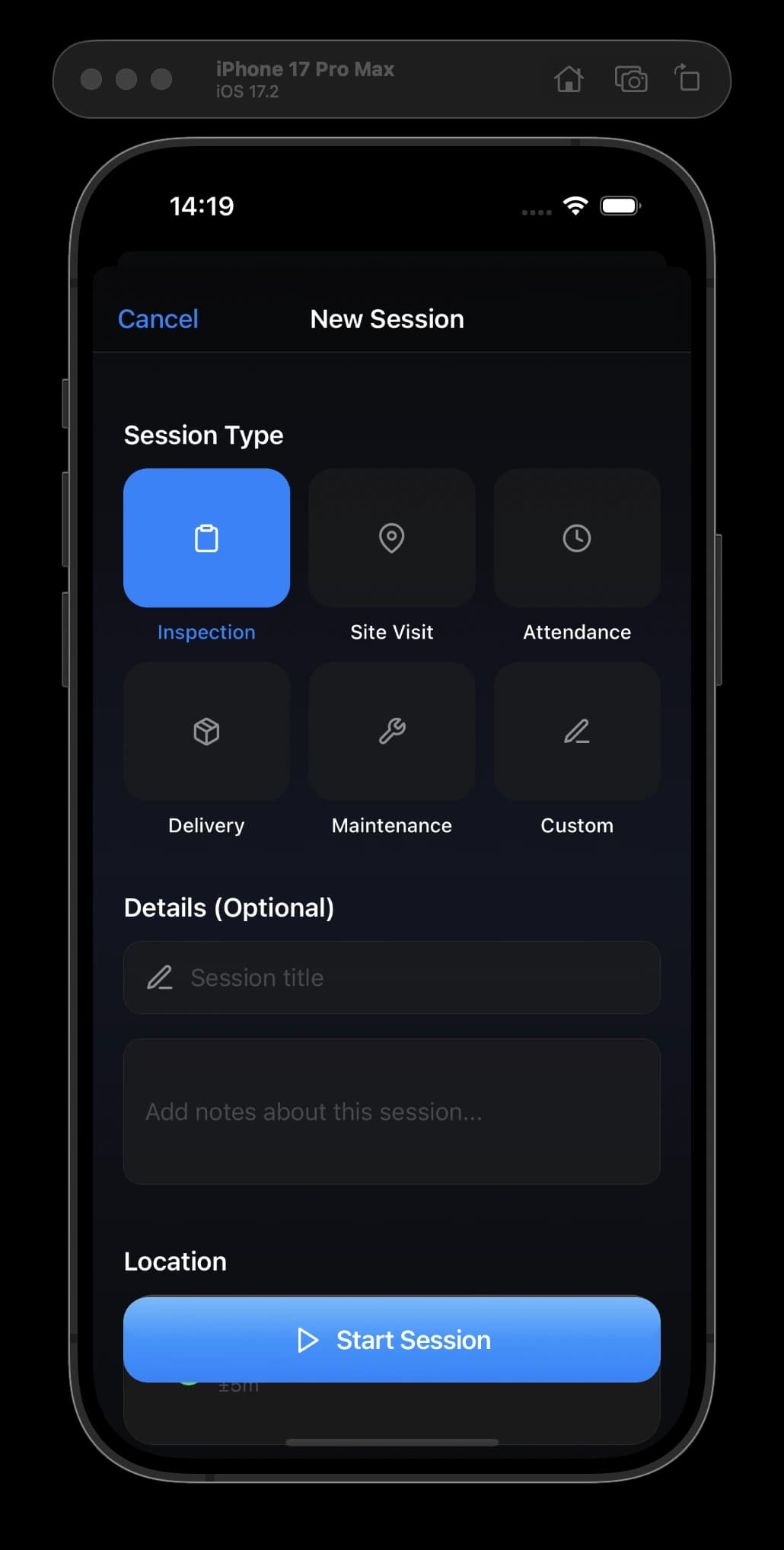 ProofLog — second screen